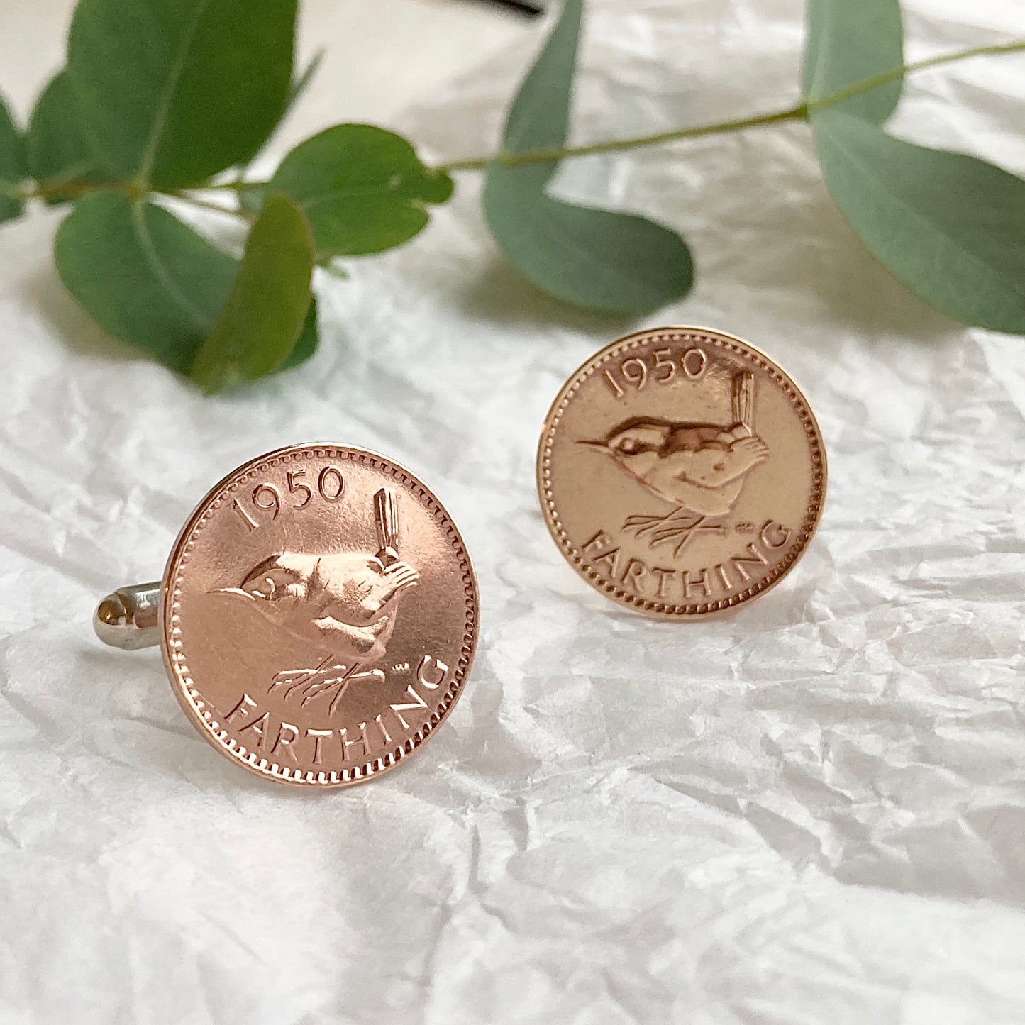 Wren Cufflinks - Sterling Silver- King George VI