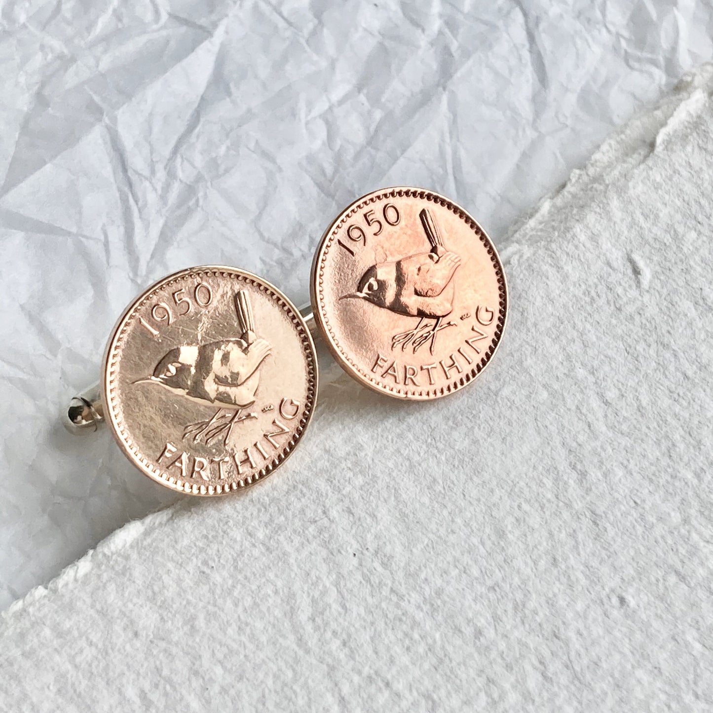 Wren Cufflinks - Sterling Silver- King George VI