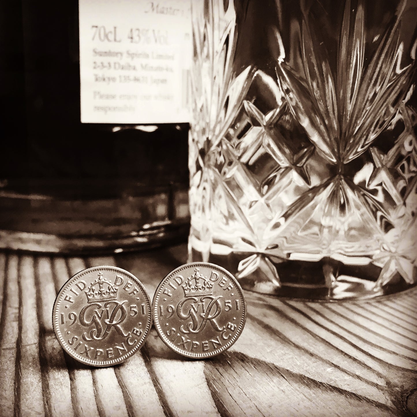 1949-1952 Sixpence Cufflinks - Sterling Silver King George VI