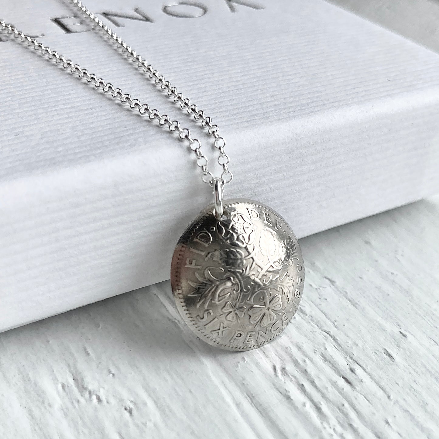 The Christmas Domed Sixpence Necklace