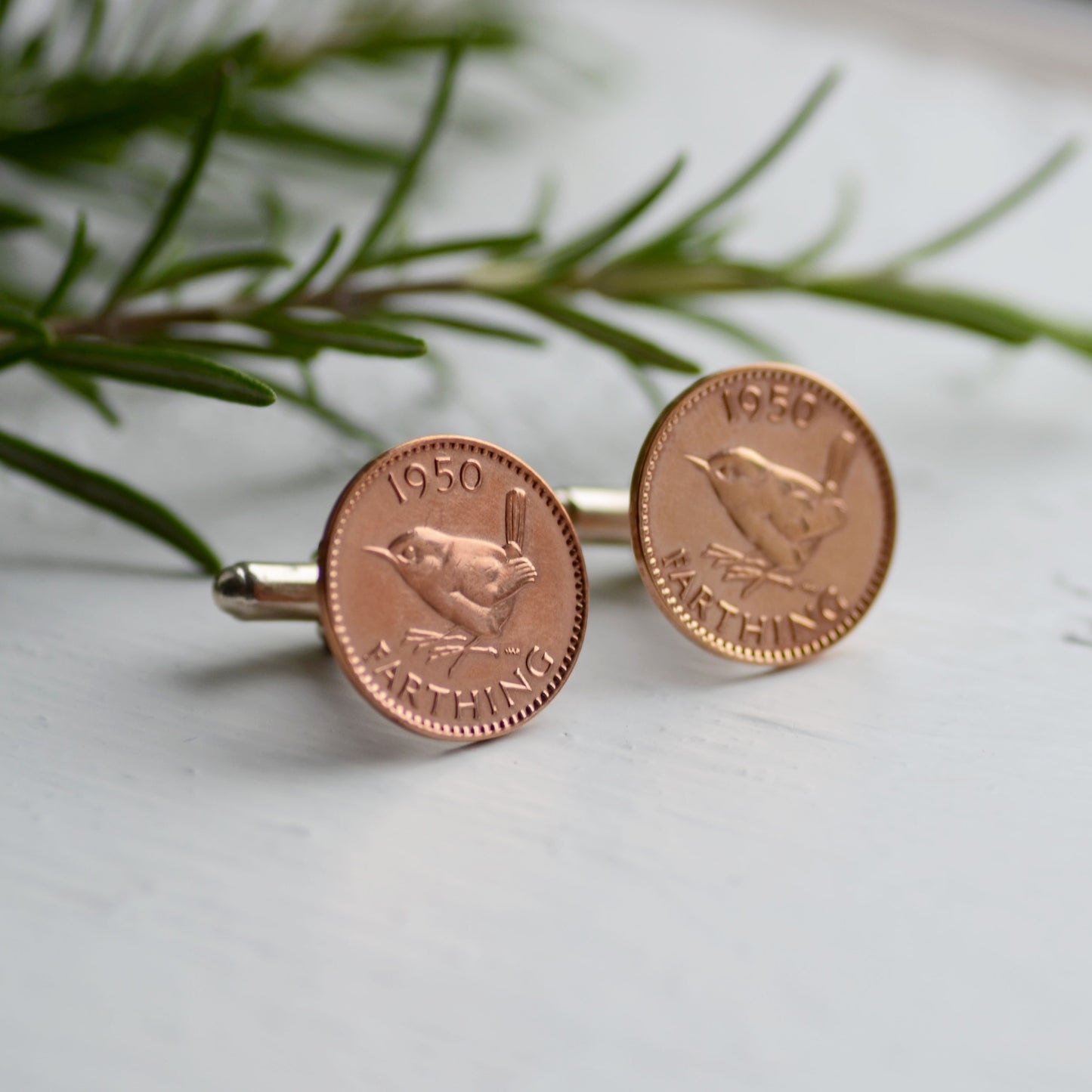 Wren Cufflinks - Sterling Silver- King George VI