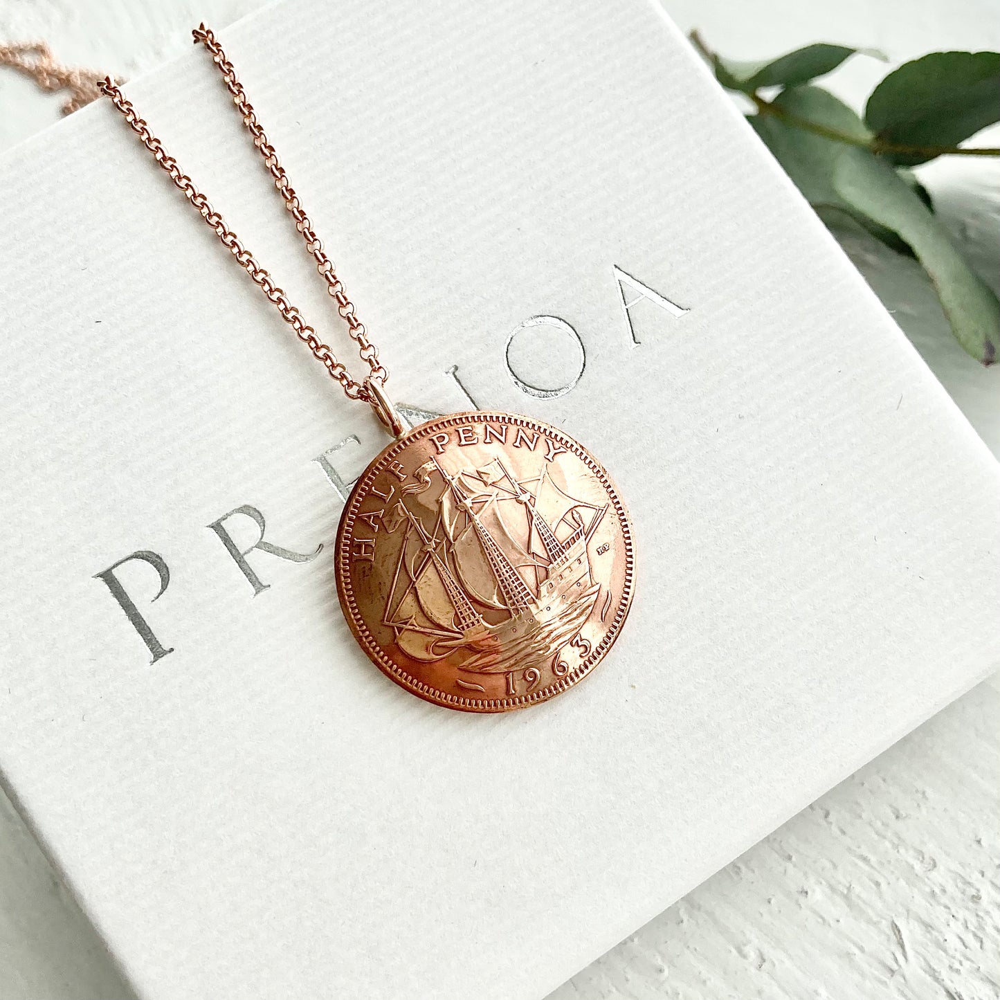 1963 Bronze Coin Domed Pendant