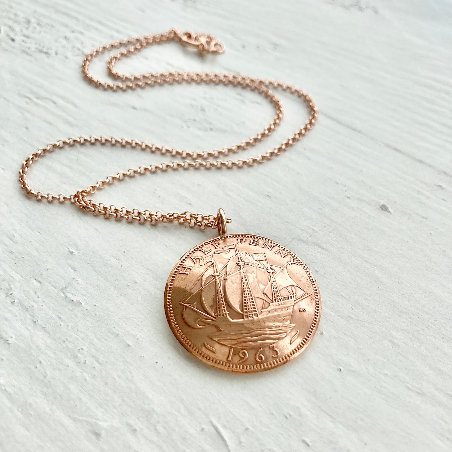 1963 Bronze Coin Domed Pendant