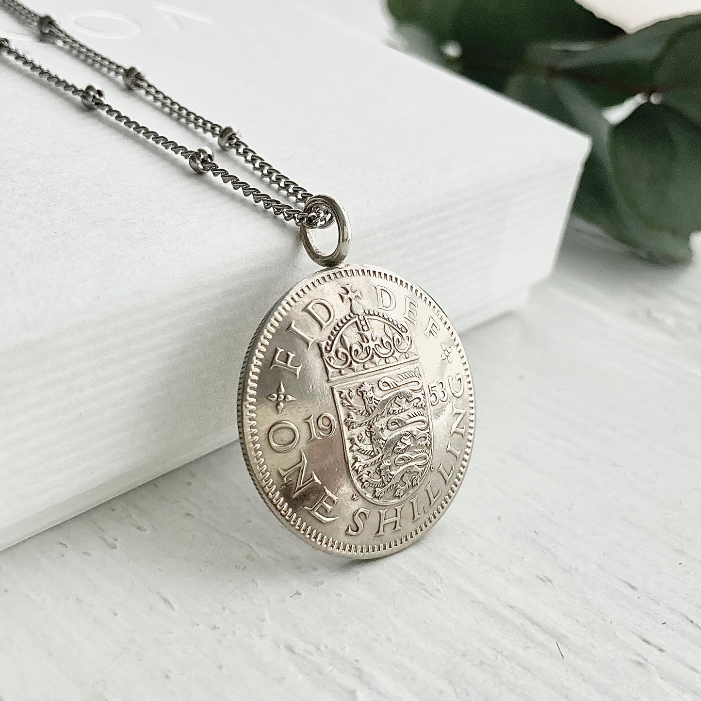 1963 English Shilling Domed Pendant