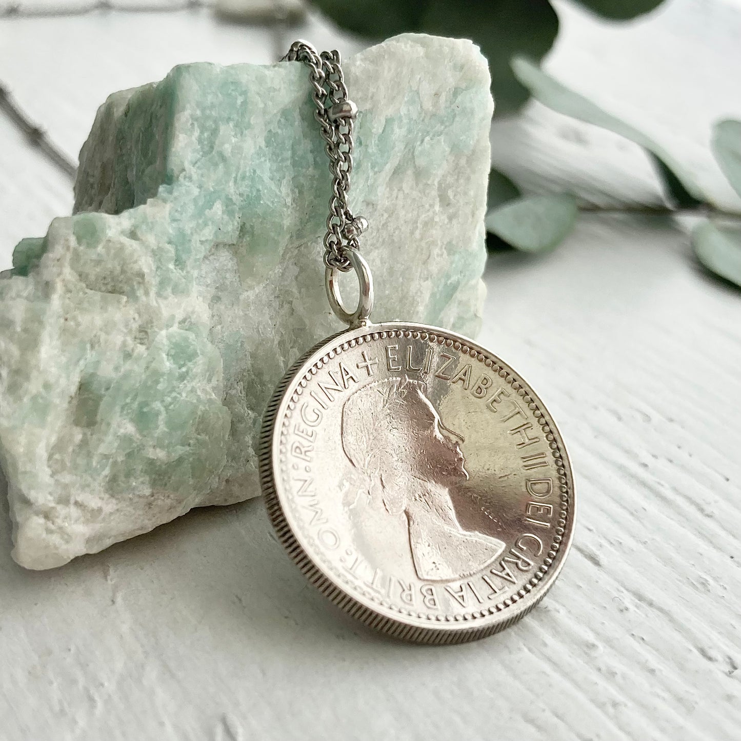 1963 English Shilling Domed Pendant