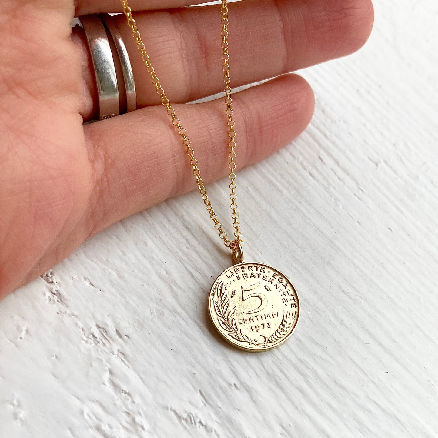 1973 French Mini 50th Coin Necklace