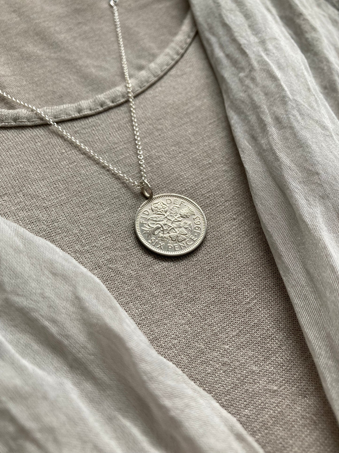 60th Sixpence -1963 Fixed Pendant