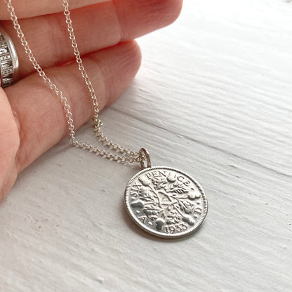 Lucky Sixpence  Wedding Day Necklace