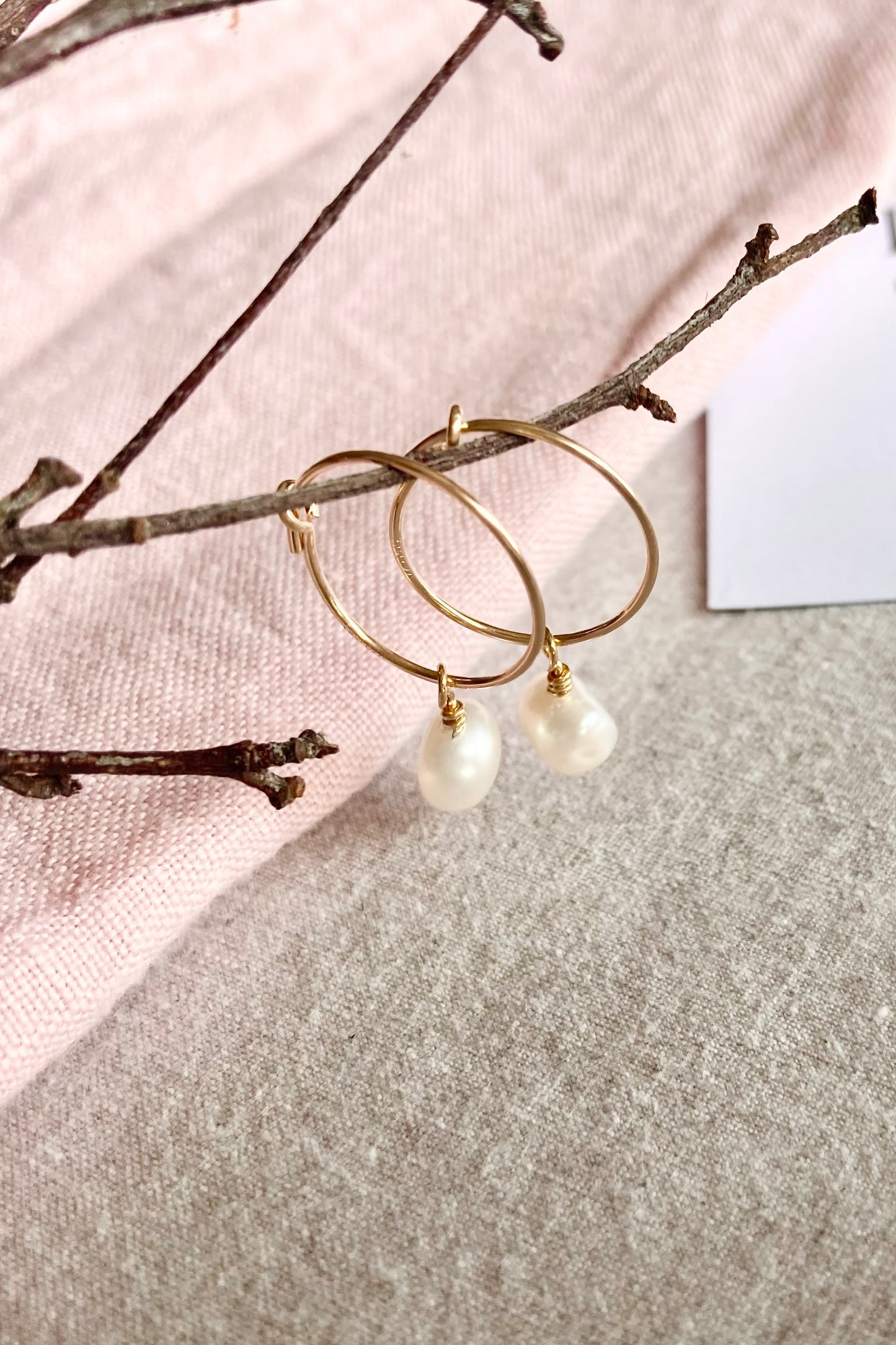 Bonds - Gold Filled Pearl Hoops