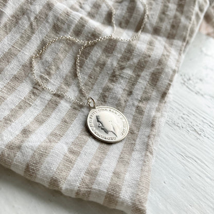 Lucky Sixpence  Wedding Day Necklace