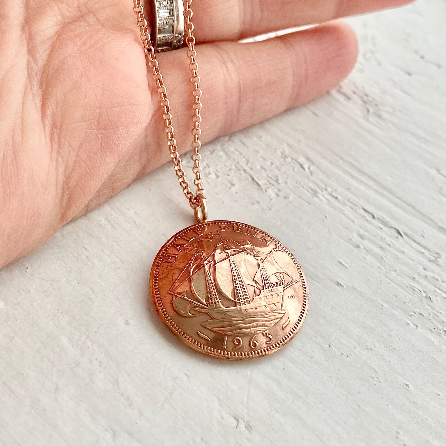 1963 Bronze Coin Domed Pendant