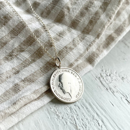 Lucky Sixpence  Wedding Day Necklace