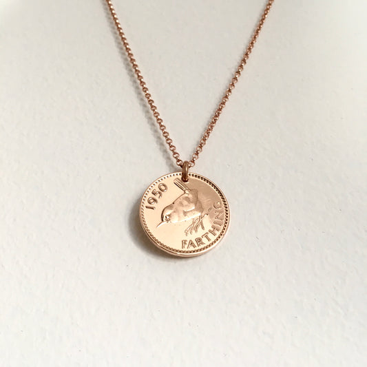 Rose Gold and Wren Necklace