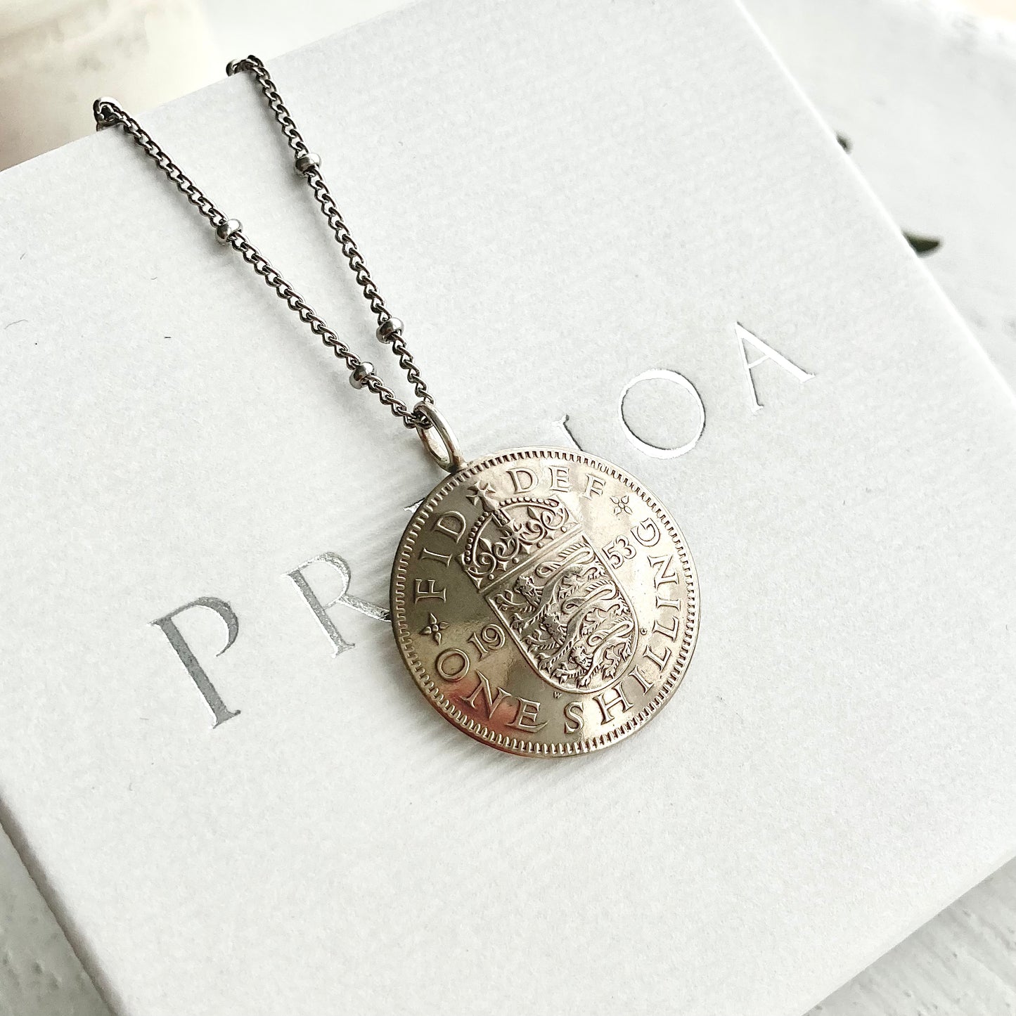 1963 English Shilling Domed Pendant