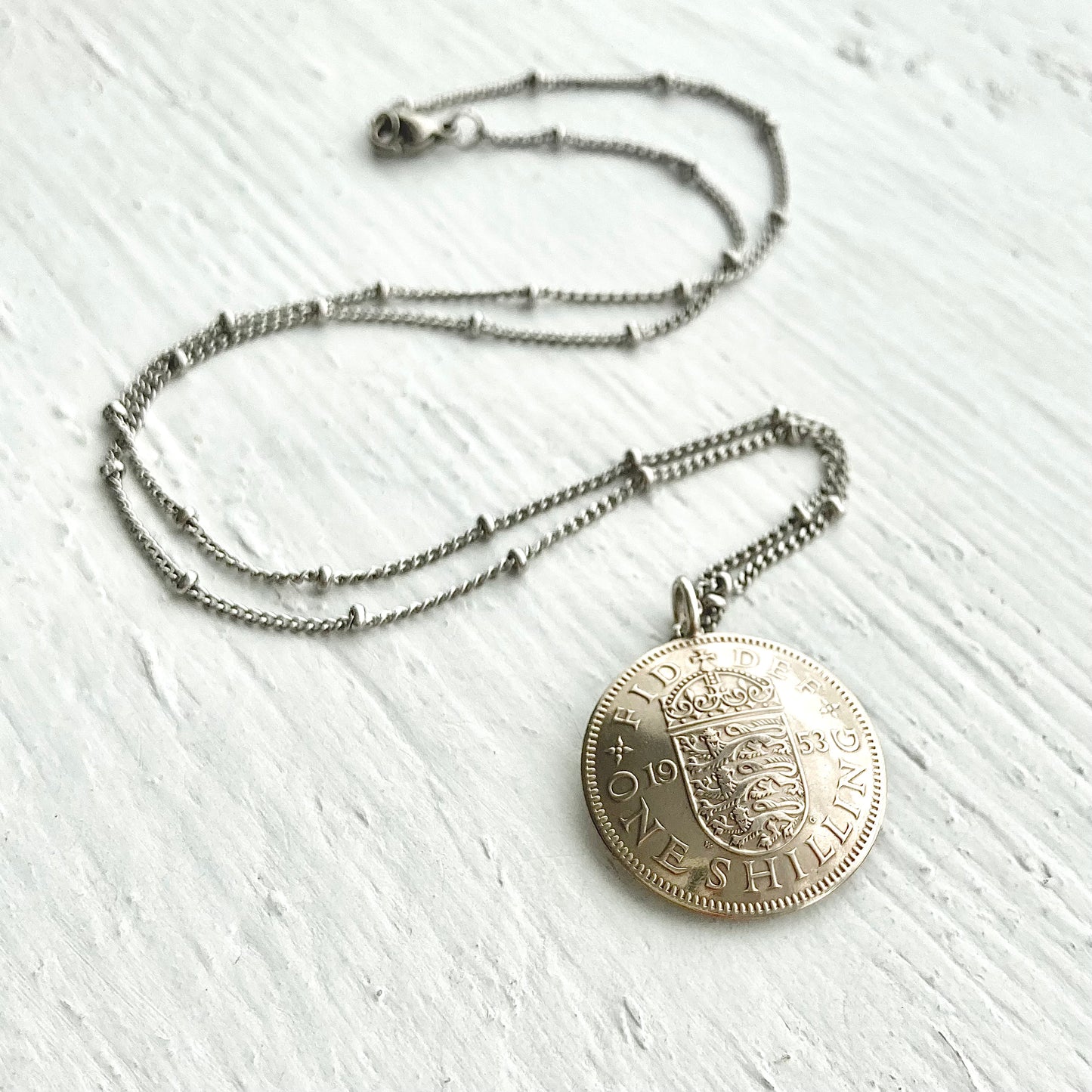 1963 English Shilling Domed Pendant